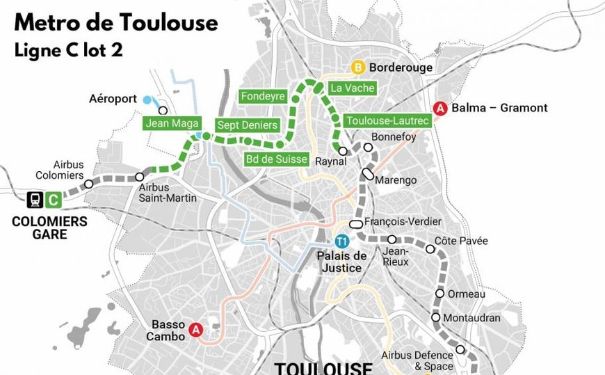 Eiffage et NGE remportent en groupement le marché pour la réalisation du lot 2 de la 3e ligne de métro de Toulouse pour un montant de près de 590 millions d’euros