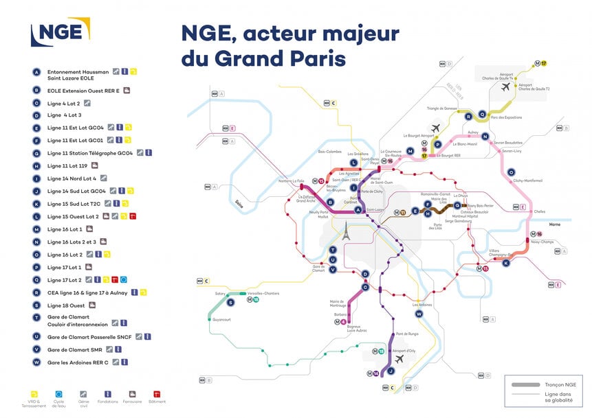 Mobilité durable : NGE remporte le marché des systèmes ferroviaires linéaires de la ligne 18 Ouest d’un montant de 65 M€