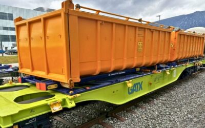 Wagons Intermodal à Cadres Pivotants pour la Manutention Automatisée de Conteneurs